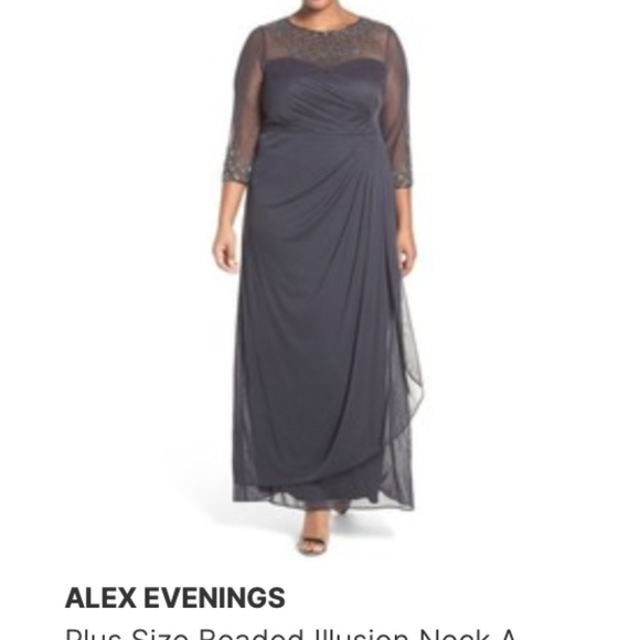 alex evenings illusion sweetheart gown